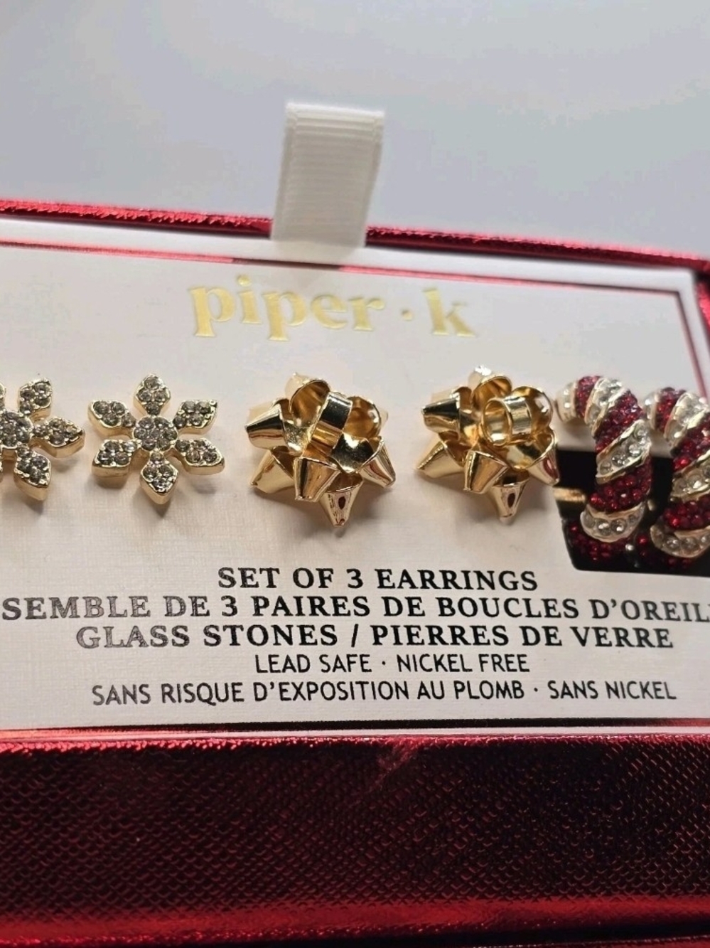 🎄❄️NEW (Never Worn) ADORABLE Piper K 3 Pack Christmas Earrings🎄❄️